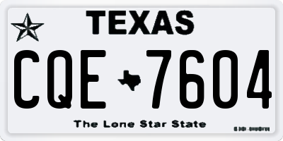 TX license plate CQE7604