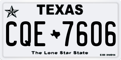 TX license plate CQE7606