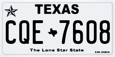 TX license plate CQE7608