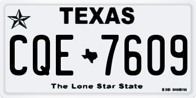 TX license plate CQE7609