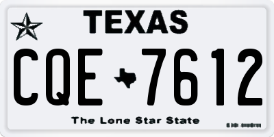 TX license plate CQE7612