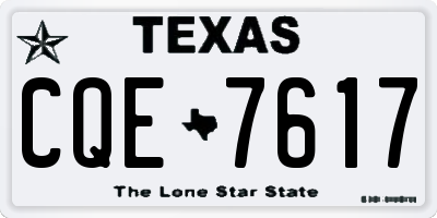 TX license plate CQE7617
