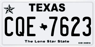 TX license plate CQE7623