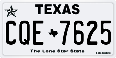 TX license plate CQE7625