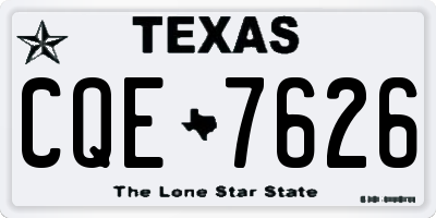 TX license plate CQE7626