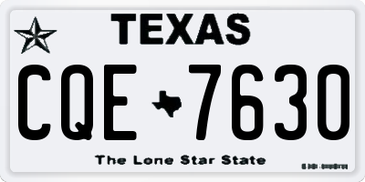 TX license plate CQE7630