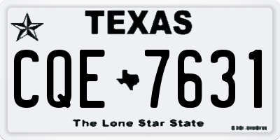 TX license plate CQE7631