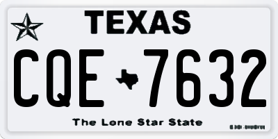 TX license plate CQE7632