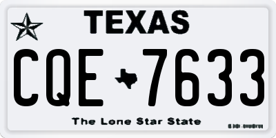 TX license plate CQE7633