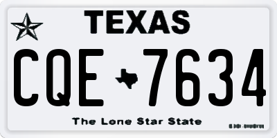 TX license plate CQE7634
