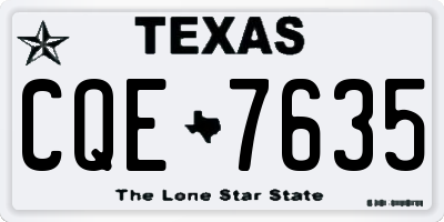 TX license plate CQE7635