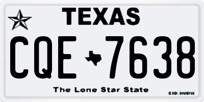TX license plate CQE7638