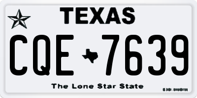 TX license plate CQE7639