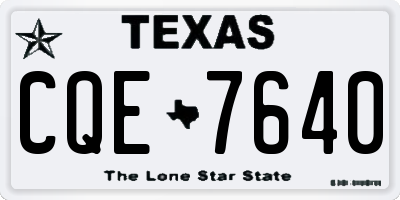 TX license plate CQE7640