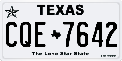 TX license plate CQE7642