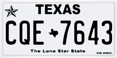 TX license plate CQE7643