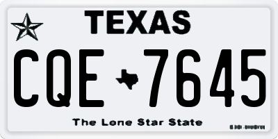 TX license plate CQE7645