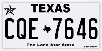 TX license plate CQE7646