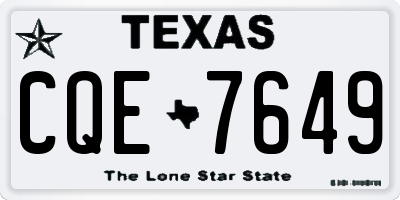 TX license plate CQE7649