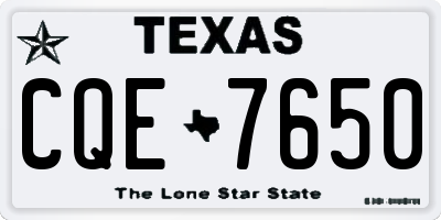 TX license plate CQE7650