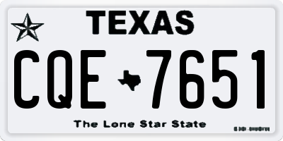 TX license plate CQE7651