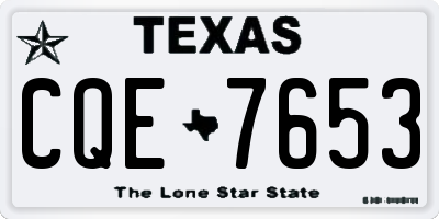 TX license plate CQE7653