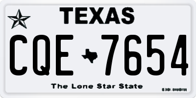 TX license plate CQE7654