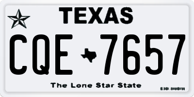 TX license plate CQE7657