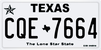 TX license plate CQE7664