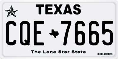 TX license plate CQE7665