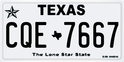 TX license plate CQE7667