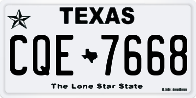 TX license plate CQE7668