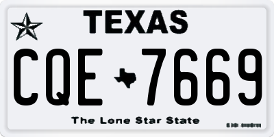 TX license plate CQE7669