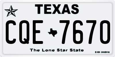 TX license plate CQE7670
