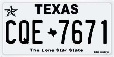 TX license plate CQE7671
