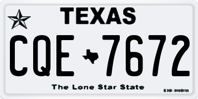 TX license plate CQE7672