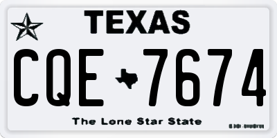 TX license plate CQE7674