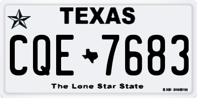 TX license plate CQE7683
