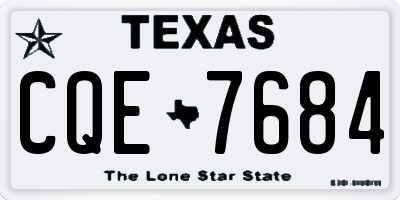 TX license plate CQE7684