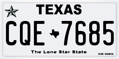 TX license plate CQE7685
