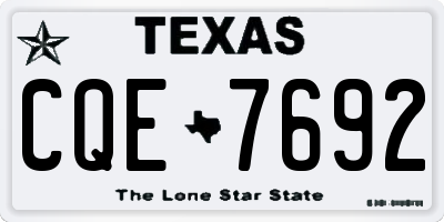 TX license plate CQE7692