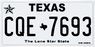 TX license plate CQE7693