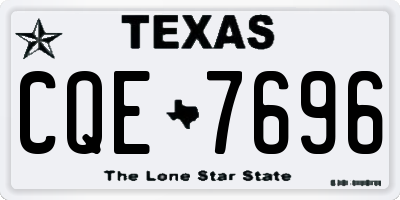 TX license plate CQE7696