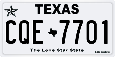 TX license plate CQE7701