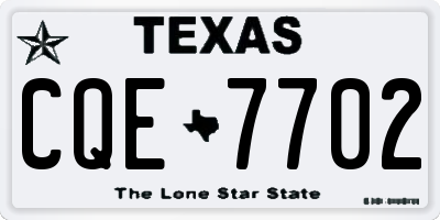TX license plate CQE7702