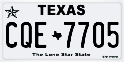 TX license plate CQE7705