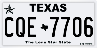 TX license plate CQE7706