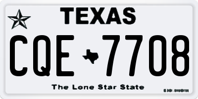 TX license plate CQE7708