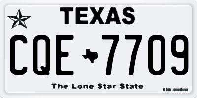 TX license plate CQE7709