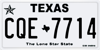 TX license plate CQE7714